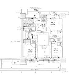 ブリリアタワー聖蹟桜ヶ丘ブルーミングレジデンス 3LDKの間取図画像