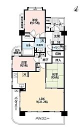 メロディーハイム聖蹟桜ケ丘 3LDKの間取図画像