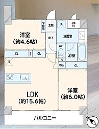 ライオンズステーションプラザ千歳烏山 2LDKの間取図画像