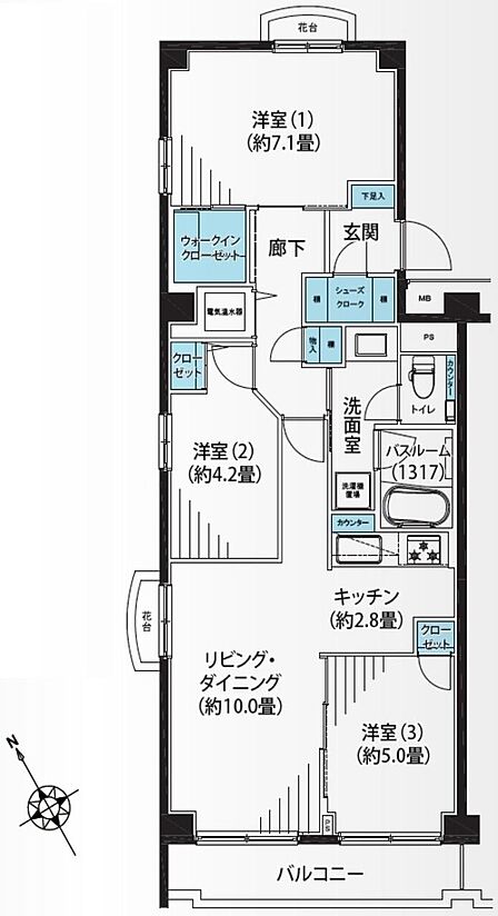 3LDK 間取り