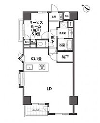 インペリアル京王多摩川フラット 1SLDKの間取図画像