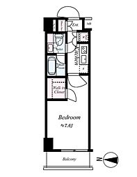 アクサス上野北 1Kの間取図画像