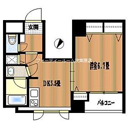 Loire神田 1DKの間取図画像