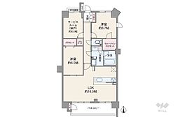 ジェイパーク北千住モナクレイス 2SLDKの間取図画像