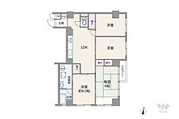 梅島コーポ 3LDKの間取図画像