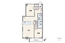 新日暮里ハイツ 2LDKの間取図画像