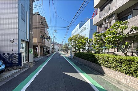 敷地の東側前面道路（北側から）