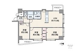 サカイリグリーンパーク北千住第7 3LDKの間取図画像