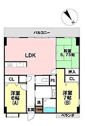 ウェルシィ上冨居 3LDKの間取図画像