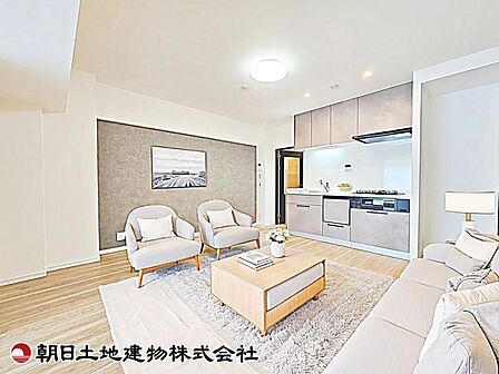 【リビング】無駄を省いたリビング空間です。必要な家具を配置しても圧迫感が出にくく、すっきりと暮らせます。(家具等はCG加工です)