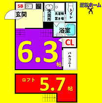 DESIGN SQUARE 203【プラン？】 ｜ 愛知県名古屋市北区山田1丁目13-18（賃貸アパート1K・2階・20.25㎡） その2