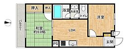 第五つくしマンション 2DKの間取図画像