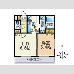 LAVERT平岸 1LDKの間取図画像