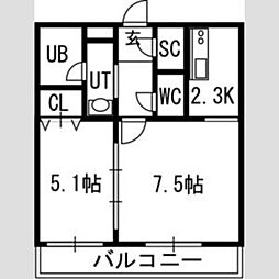 S-FORT豊平三条 1LDKの間取図画像
