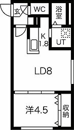 カナル 1LDKの間取図画像