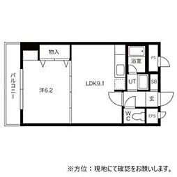 ハーモニー16 1LDKの間取図画像