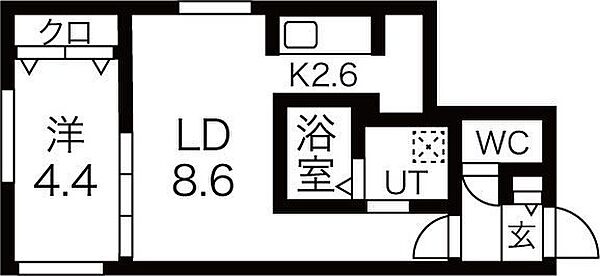 北海道札幌市中央区北五条西9丁目(賃貸マンション1LDK・4階・35.55㎡)の写真 その2