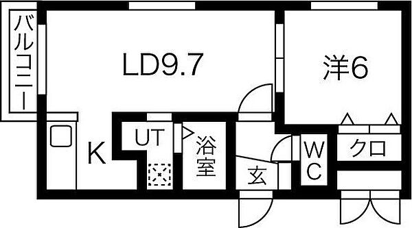 北海道札幌市白石区菊水八条2丁目(賃貸マンション1LDK・4階・39.69㎡)の写真 その2