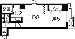 ミラバ豊平 11階1LDKの間取り