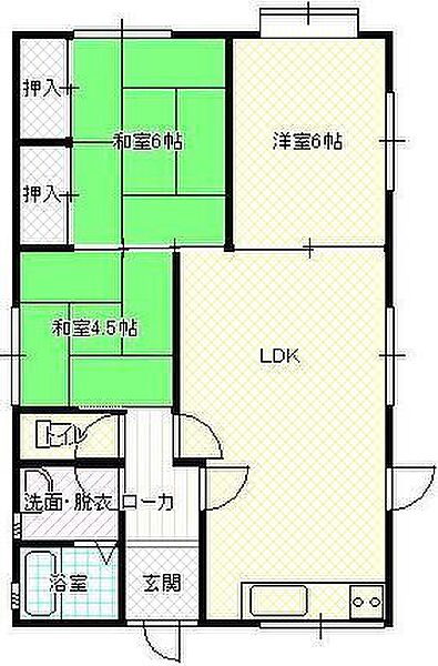 車尾3丁目H貸家 1｜鳥取県米子市車尾3丁目(賃貸一戸建3LDK・--・73.62㎡)の写真 その2