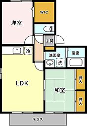 セジュールKAMID 2LDKの間取図画像