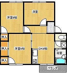 メゾンドフローラ 3DKの間取図画像