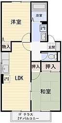 グランドソレーユ 2LDKの間取図画像