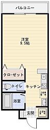 io 1Kの間取図画像