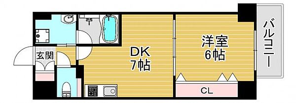 プリマベラ福島 ｜大阪府大阪市福島区吉野4丁目(賃貸マンション1DK・6階・33.82㎡)の写真 その2