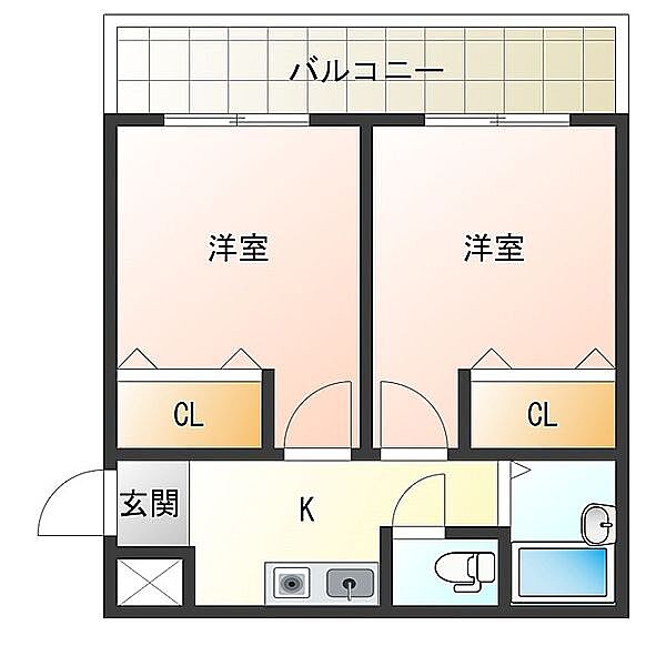 トーシンレジデンス此花 ｜大阪府大阪市此花区伝法6丁目(賃貸マンション2K・3階・27.07㎡)の写真 その2