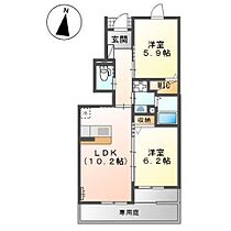 Sky　Village 102 ｜ 宮崎県宮崎市赤江飛江田（賃貸アパート2LDK・1階・51.92㎡） その2