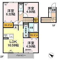 プランドール.ｉ　Ｖ　Ａ棟 205 ｜ 宮崎県宮崎市源藤町南田（賃貸アパート3LDK・2階・63.36㎡） その2