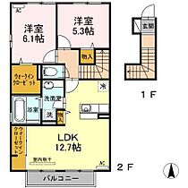 ヴィラ・マリアン 203 ｜ 宮崎県宮崎市恒久3丁目（賃貸アパート2LDK・2階・64.45㎡） その2