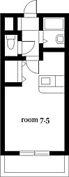 '89グリーン・エミネンス2 ワンルームの間取図画像