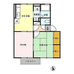ファミール小春の里D 2DKの間取図画像