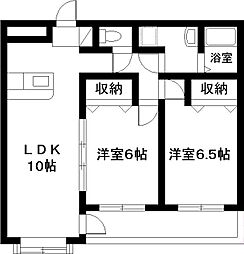 リージェントマンション 2LDKの間取図画像