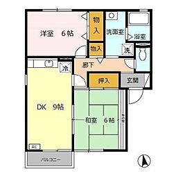 アネックスたけい 2DKの間取図画像