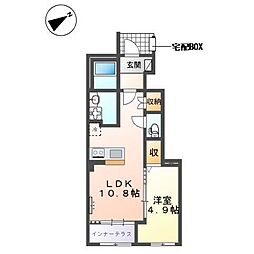 トライアングルテラス 1LDKの間取図画像