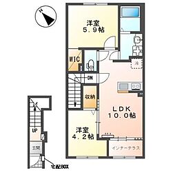 Maison Chou Chou 2LDKの間取図画像