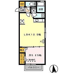 ジェネス 1LDKの間取図画像