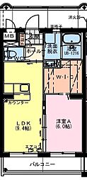Vivido arcobaleno(ビビッド アルコバレーノ 1LDKの間取図画像