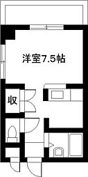 エレガンスメゾン6A ワンルームの間取図画像