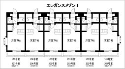エレガンスメゾン5C ワンルームの間取図画像