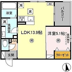 TOTO-CROSS祇園 1LDKの間取図画像