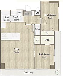 タック三ツ境 2LDKの間取図画像