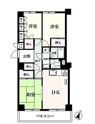 武蔵小杉マンション 3DKの間取図画像