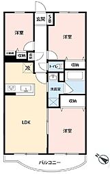 妙蓮寺ダイヤモンドマンション 3LDKの間取図画像
