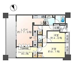 クレッセントアクアポリス 2SLDKの間取図画像