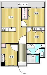 尻手ビル 3LDKの間取図画像