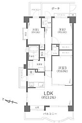 クリオ湘南長沢参番館A棟 3LDKの間取図画像